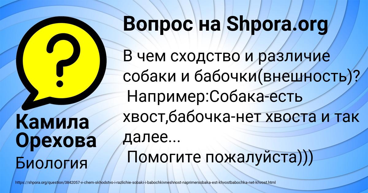 Картинка с текстом вопроса от пользователя Камила Орехова