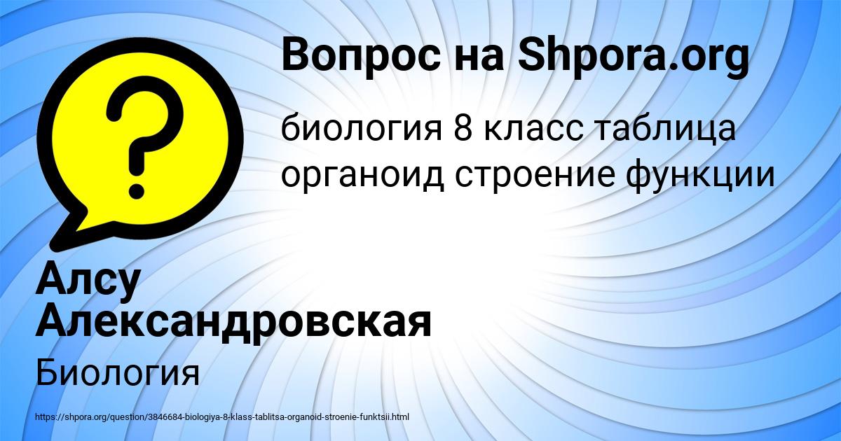Картинка с текстом вопроса от пользователя Алсу Александровская