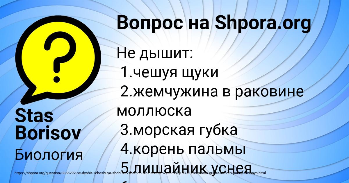 Картинка с текстом вопроса от пользователя Stas Borisov