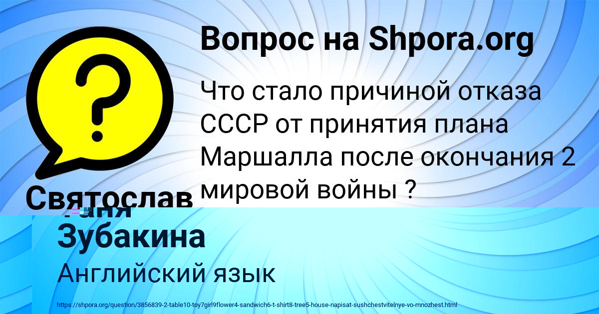 Картинка с текстом вопроса от пользователя Таня Зубакина