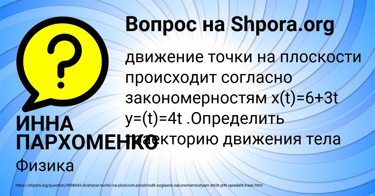 Картинка с текстом вопроса от пользователя ИННА ПАРХОМЕНКО