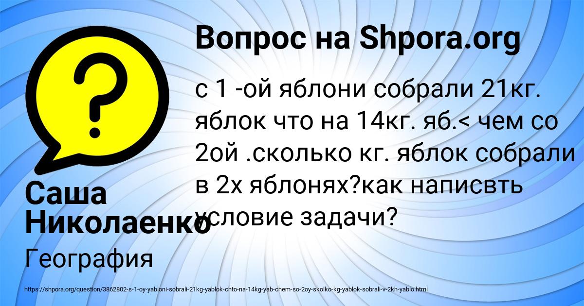 Картинка с текстом вопроса от пользователя Саша Николаенко