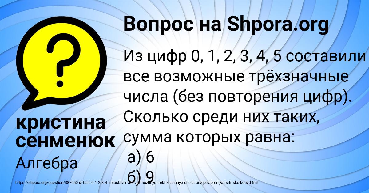 Картинка с текстом вопроса от пользователя кристина сенменюк