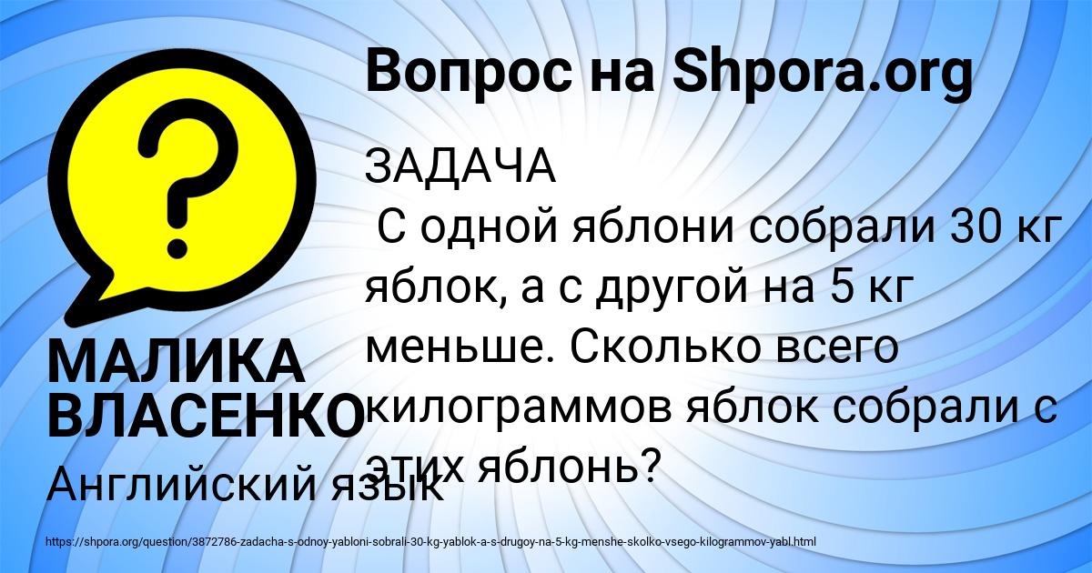 Картинка с текстом вопроса от пользователя МАЛИКА ВЛАСЕНКО