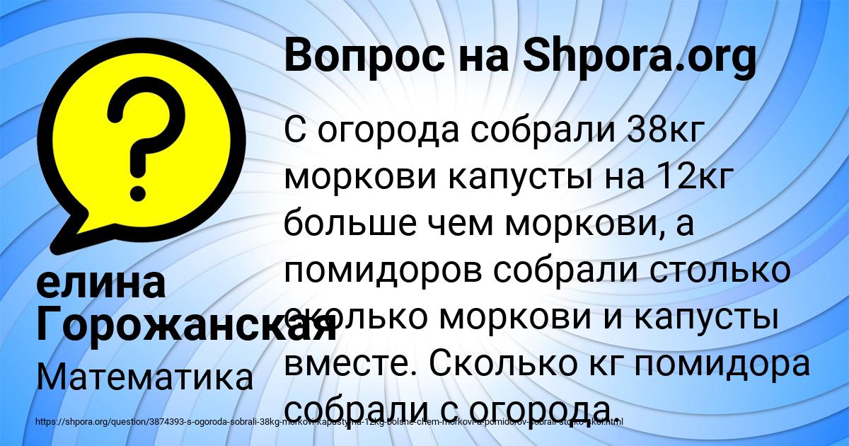 Картинка с текстом вопроса от пользователя елина Горожанская