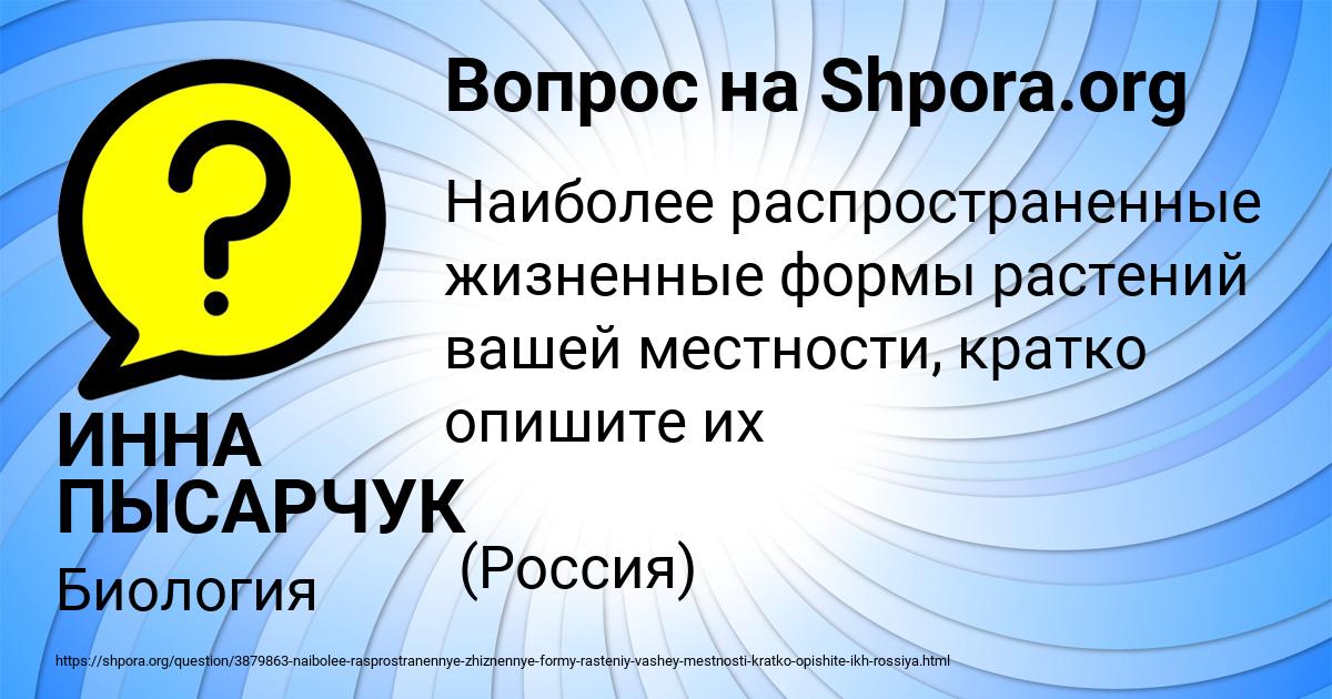 Картинка с текстом вопроса от пользователя ИННА ПЫСАРЧУК