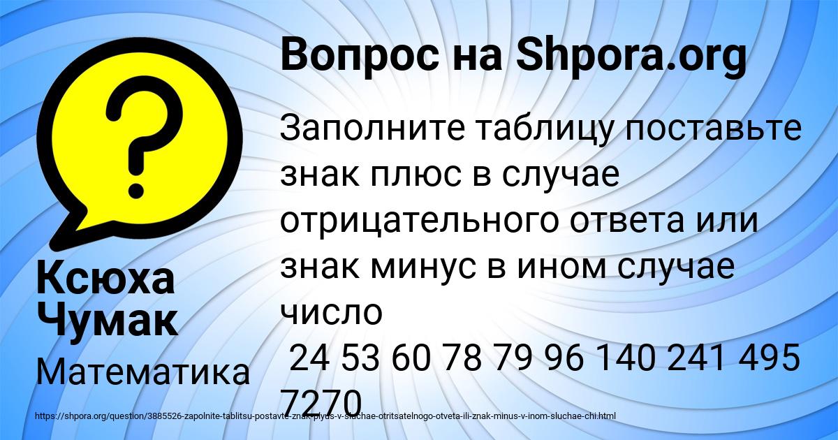Картинка с текстом вопроса от пользователя Ксюха Чумак