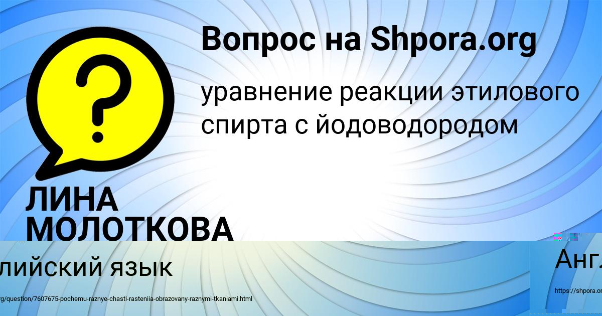 Картинка с текстом вопроса от пользователя ЛИНА МОЛОТКОВА
