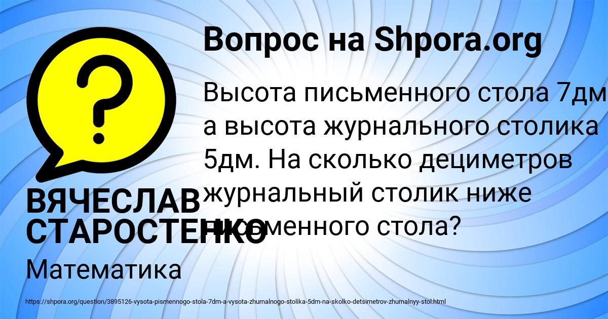 Картинка с текстом вопроса от пользователя ВЯЧЕСЛАВ СТАРОСТЕНКО
