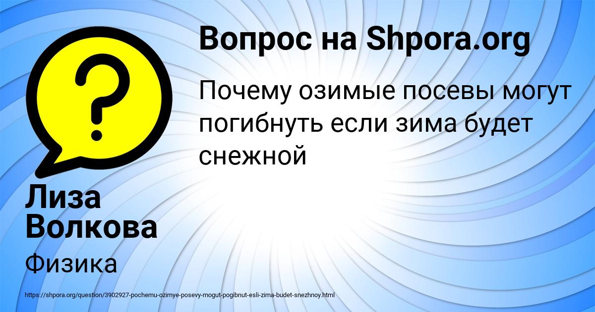 Картинка с текстом вопроса от пользователя Лиза Волкова