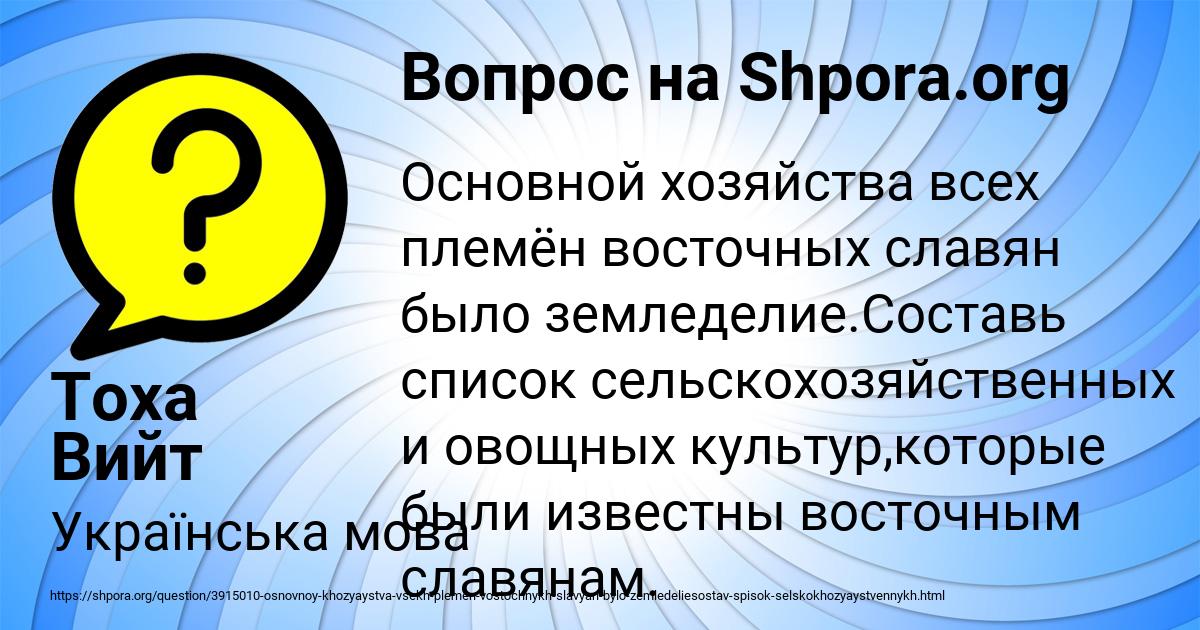 Картинка с текстом вопроса от пользователя Тоха Вийт