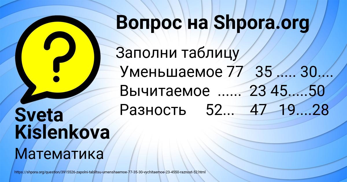 Картинка с текстом вопроса от пользователя Sveta Kislenkova