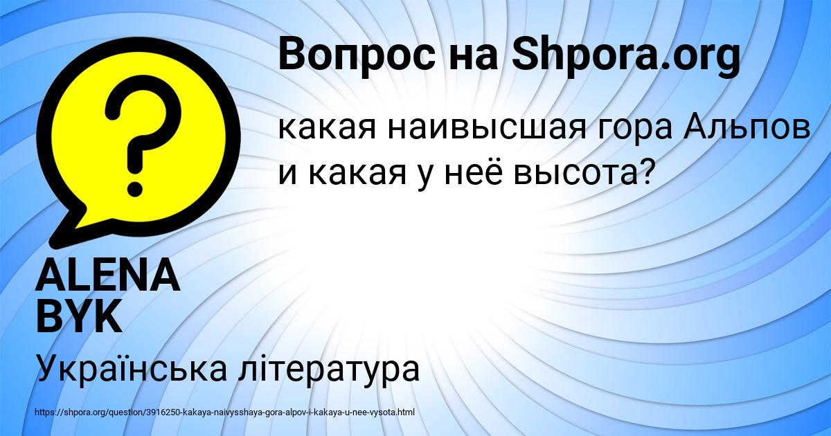 Картинка с текстом вопроса от пользователя ALENA BYK