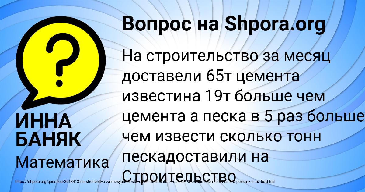 Картинка с текстом вопроса от пользователя ИННА БАНЯК