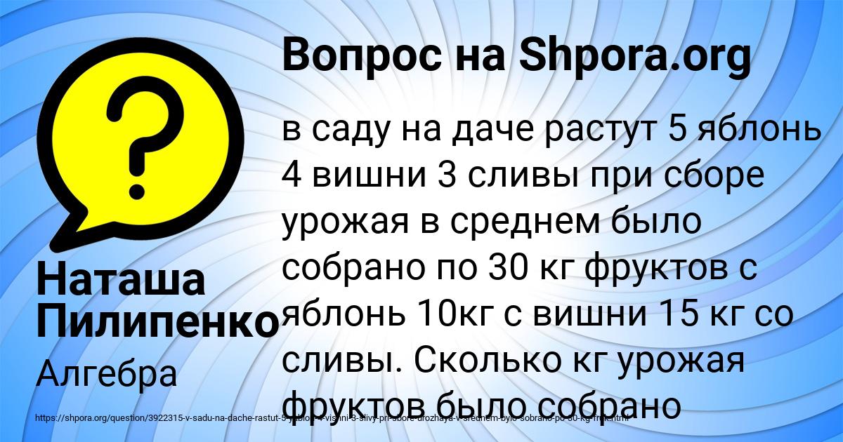 Картинка с текстом вопроса от пользователя Наташа Пилипенко