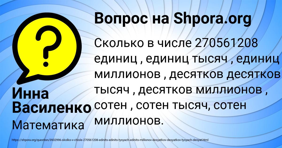 Картинка с текстом вопроса от пользователя Инна Василенко