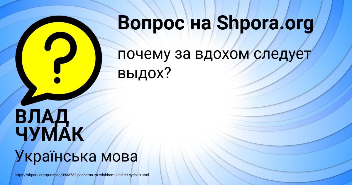 Картинка с текстом вопроса от пользователя ВЛАД ЧУМАК