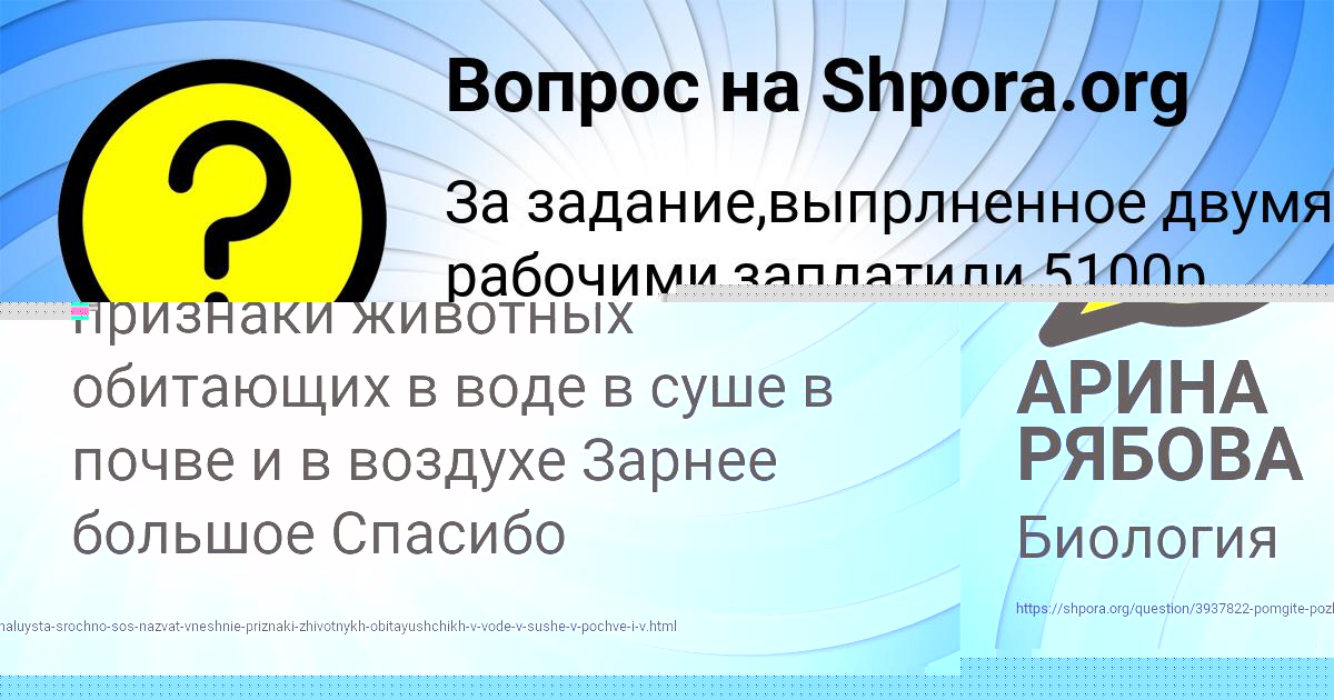 Картинка с текстом вопроса от пользователя АРИНА РЯБОВА