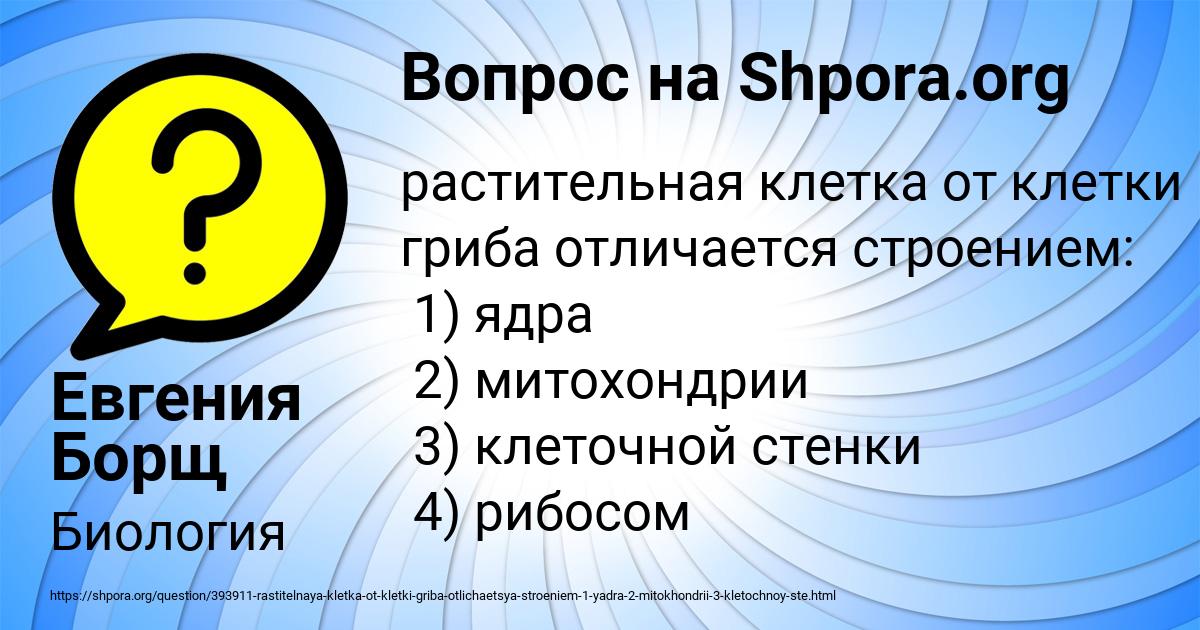 Картинка с текстом вопроса от пользователя Евгения Борщ