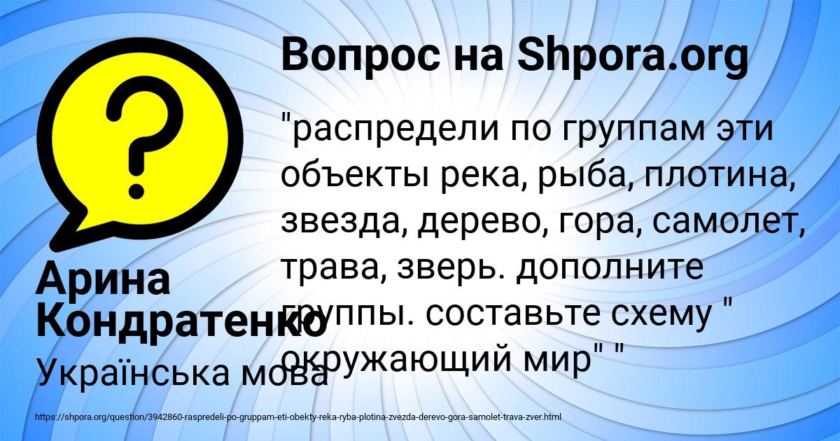 Картинка с текстом вопроса от пользователя Арина Кондратенко