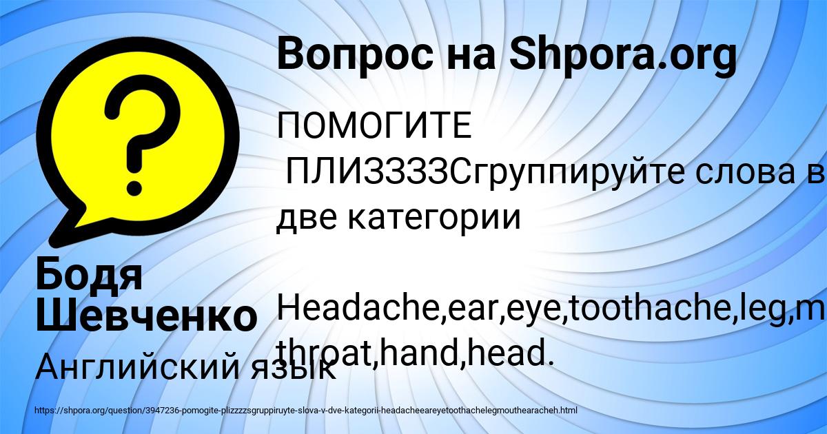 Картинка с текстом вопроса от пользователя Бодя Шевченко