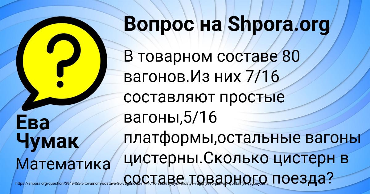 Картинка с текстом вопроса от пользователя Ева Чумак