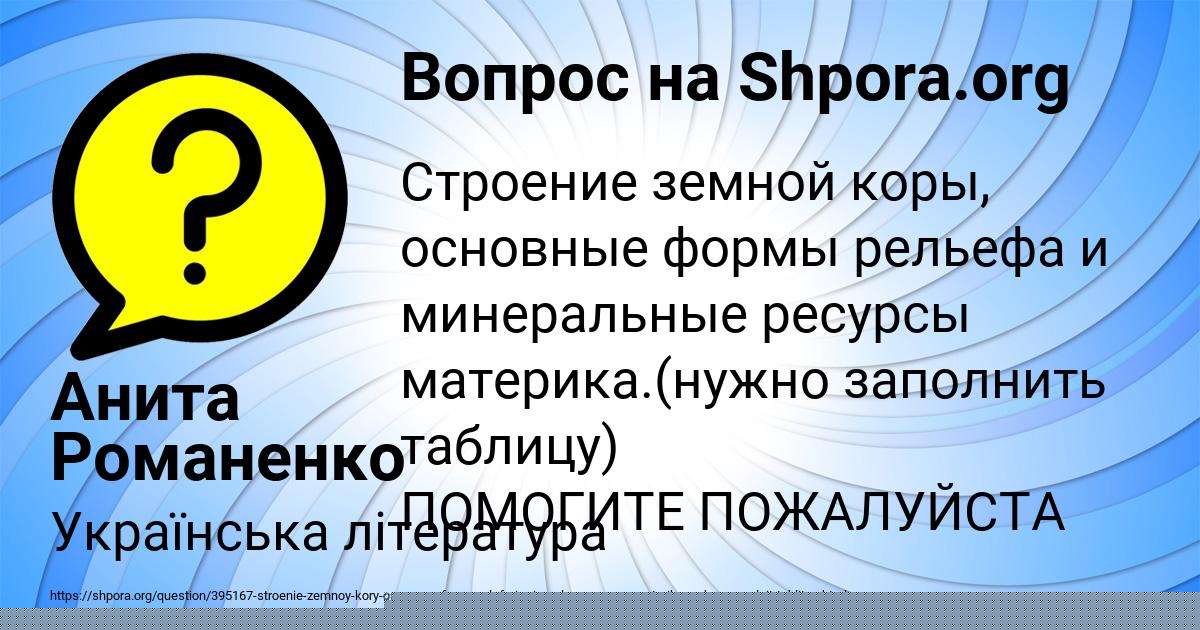 Картинка с текстом вопроса от пользователя Анита Романенко