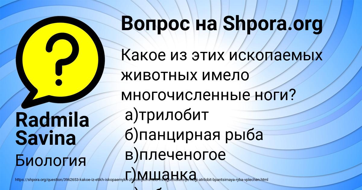 Картинка с текстом вопроса от пользователя Radmila Savina
