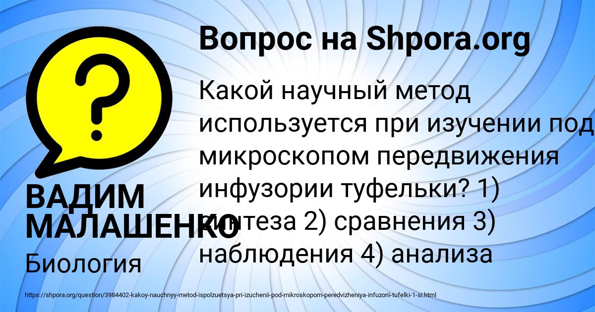 Картинка с текстом вопроса от пользователя ВАДИМ МАЛАШЕНКО