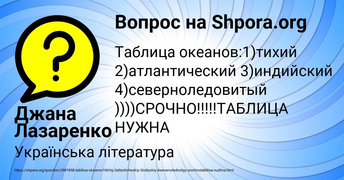 Картинка с текстом вопроса от пользователя Джана Лазаренко