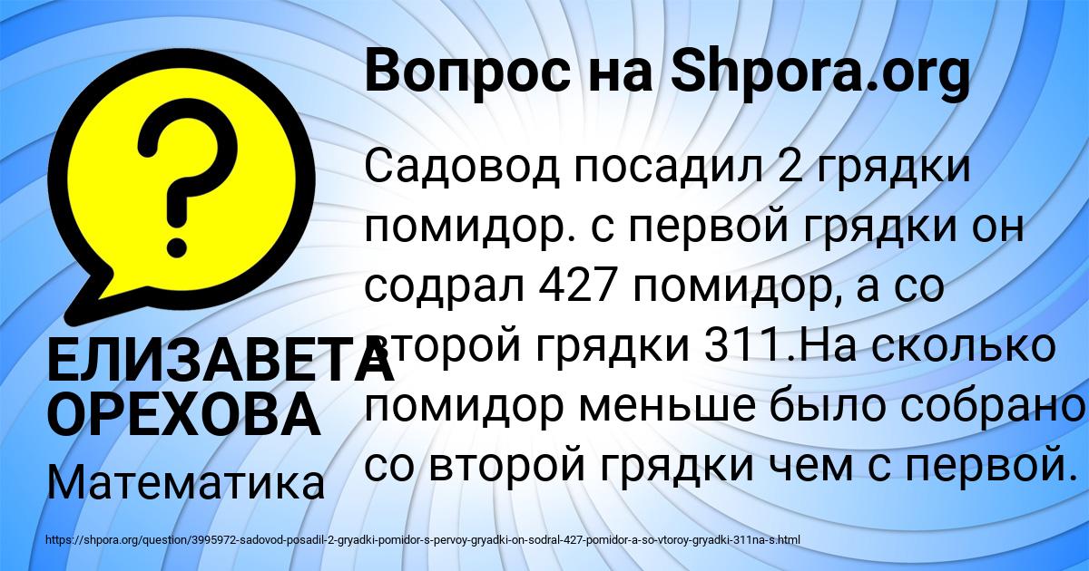 Картинка с текстом вопроса от пользователя ЕЛИЗАВЕТА ОРЕХОВА