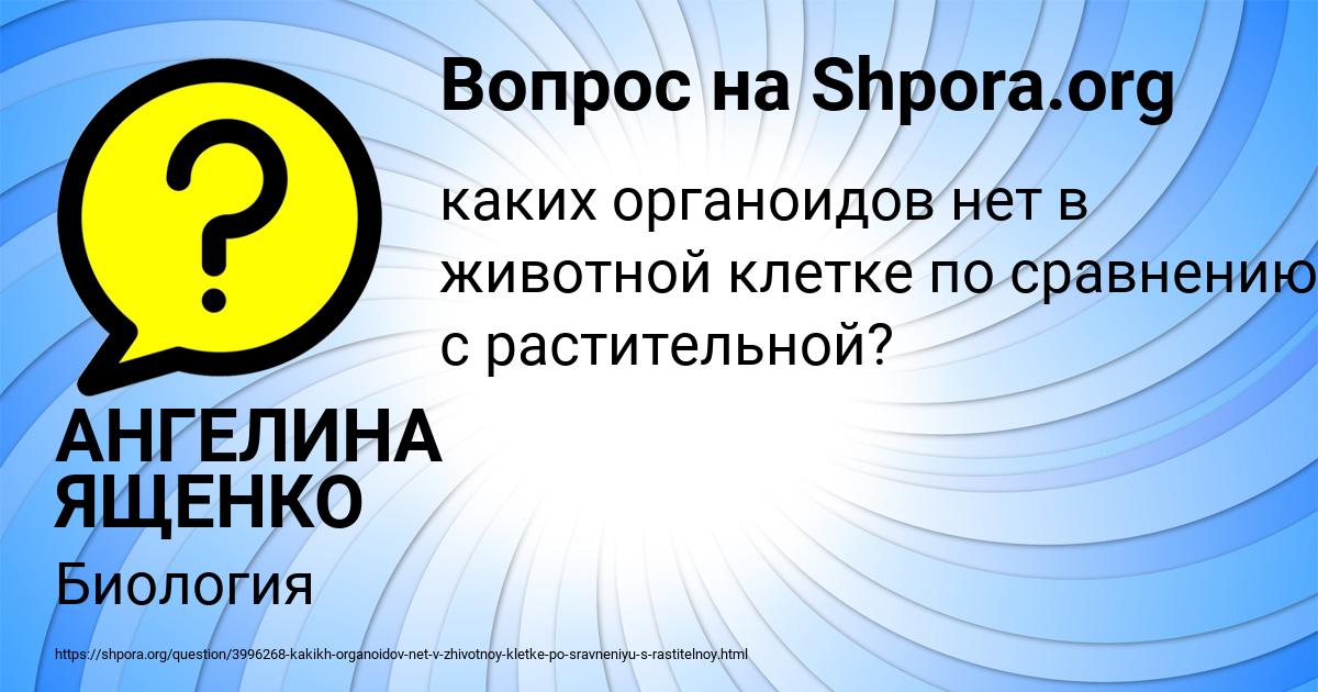 Картинка с текстом вопроса от пользователя АНГЕЛИНА ЯЩЕНКО