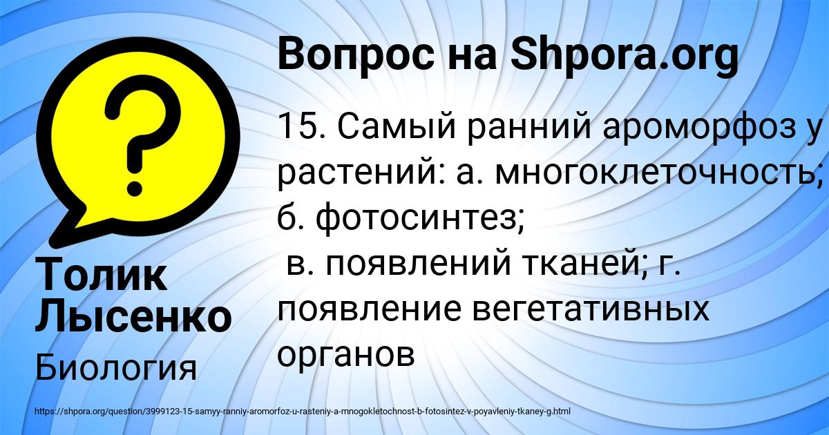 Картинка с текстом вопроса от пользователя Толик Лысенко