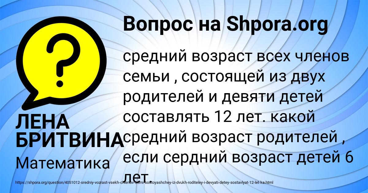 Картинка с текстом вопроса от пользователя ЛЕНА БРИТВИНА
