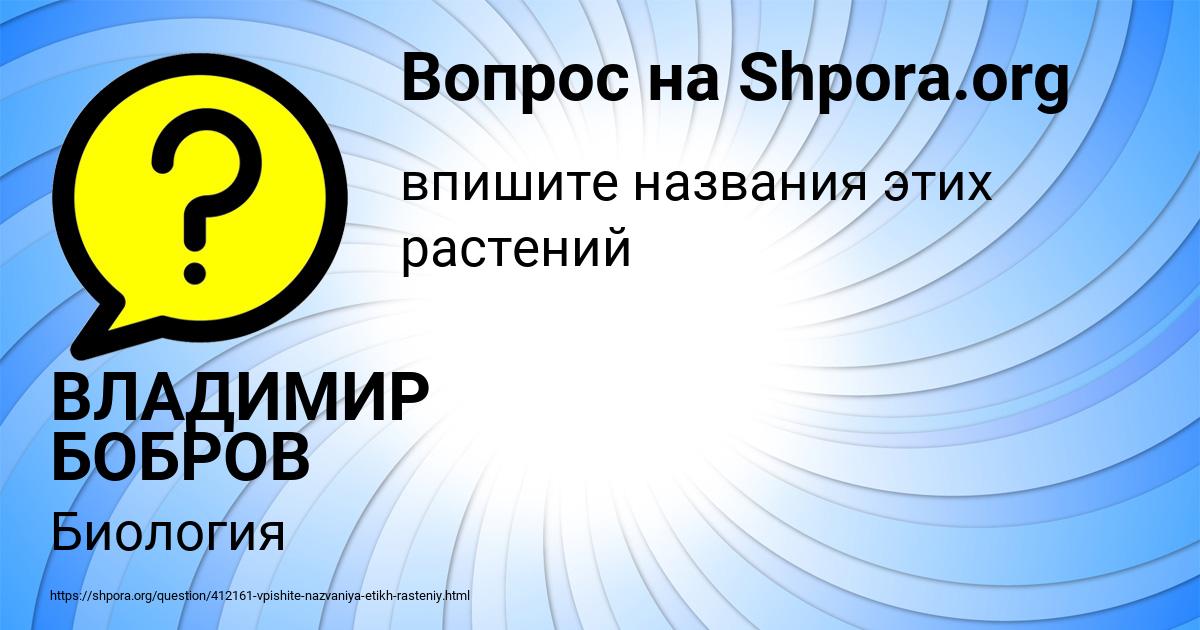 Картинка с текстом вопроса от пользователя ВЛАДИМИР БОБРОВ