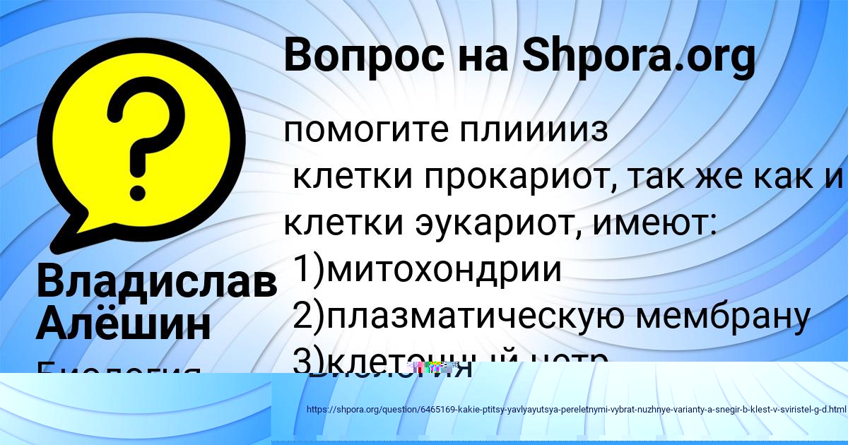 Картинка с текстом вопроса от пользователя Владислав Алёшин