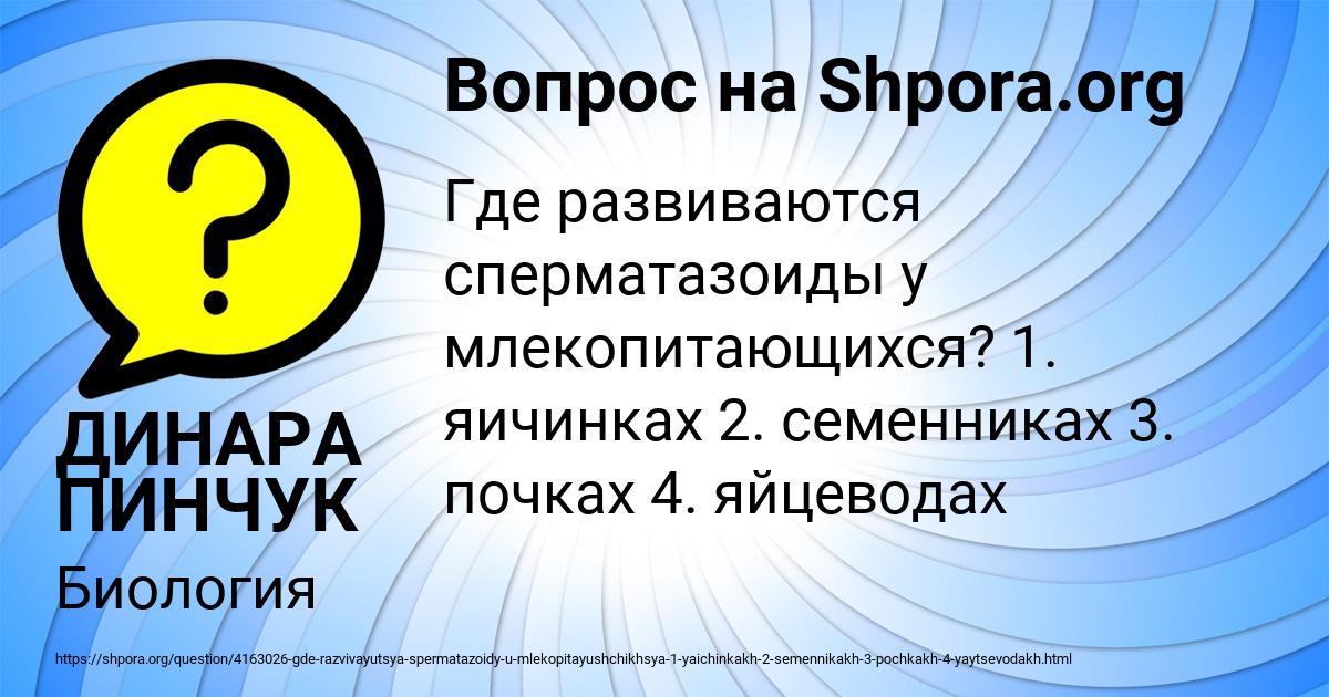 Картинка с текстом вопроса от пользователя ДИНАРА ПИНЧУК