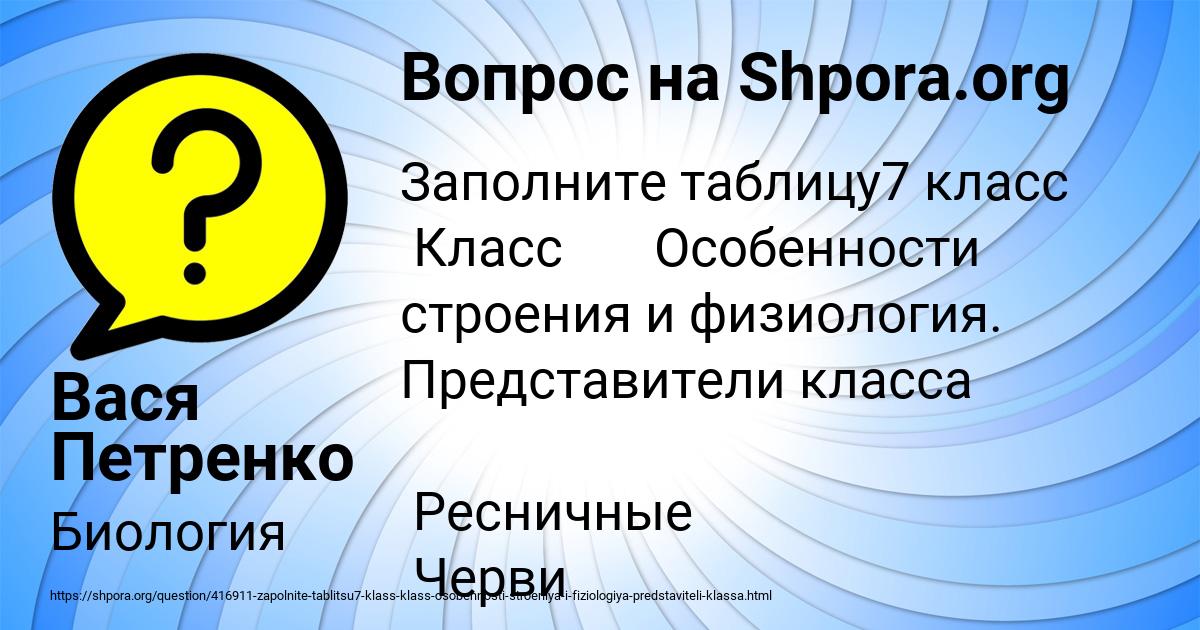 Картинка с текстом вопроса от пользователя Вася Петренко