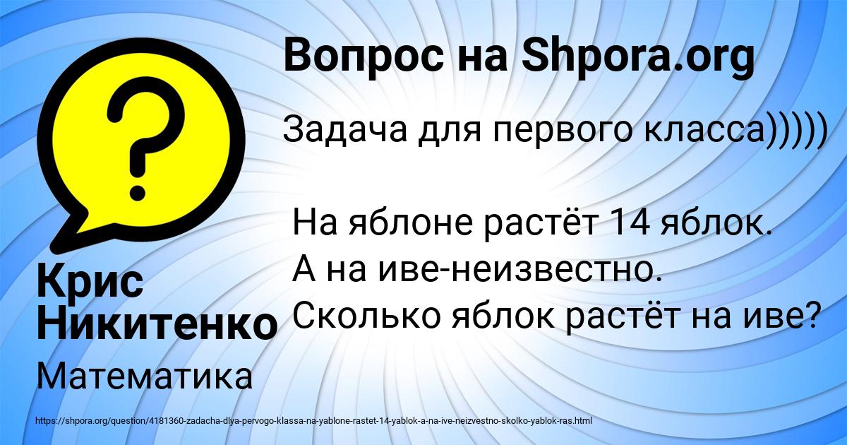 Картинка с текстом вопроса от пользователя Крис Никитенко