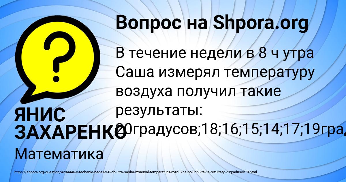 Картинка с текстом вопроса от пользователя ЯНИС ЗАХАРЕНКО
