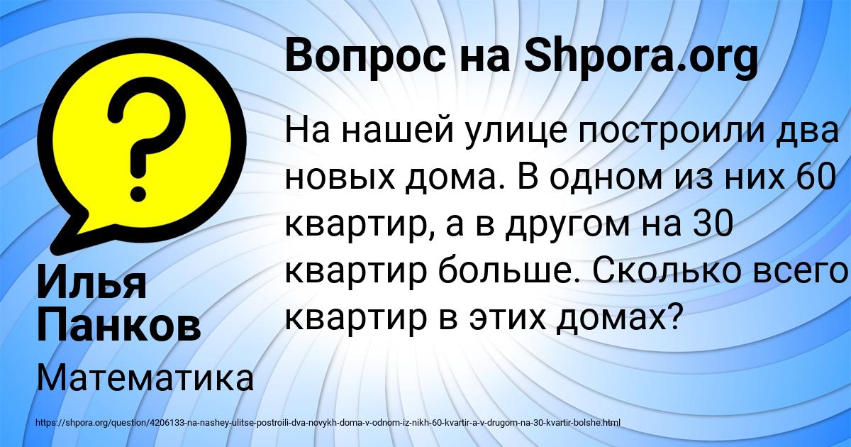 Картинка с текстом вопроса от пользователя Илья Панков
