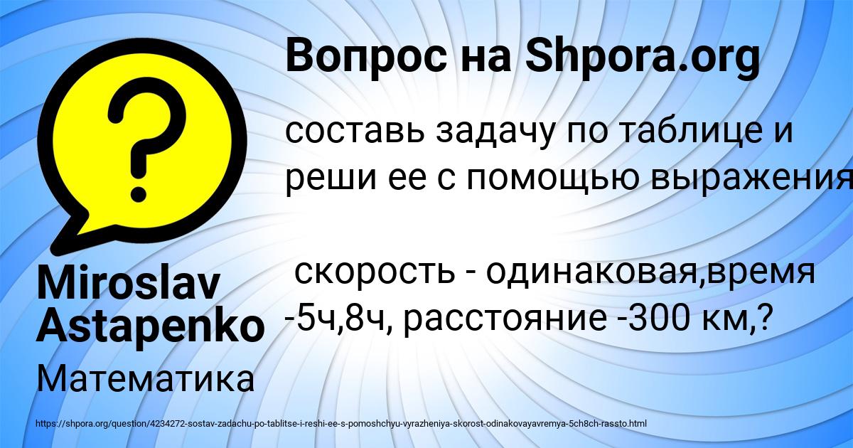 Картинка с текстом вопроса от пользователя Miroslav Astapenko 