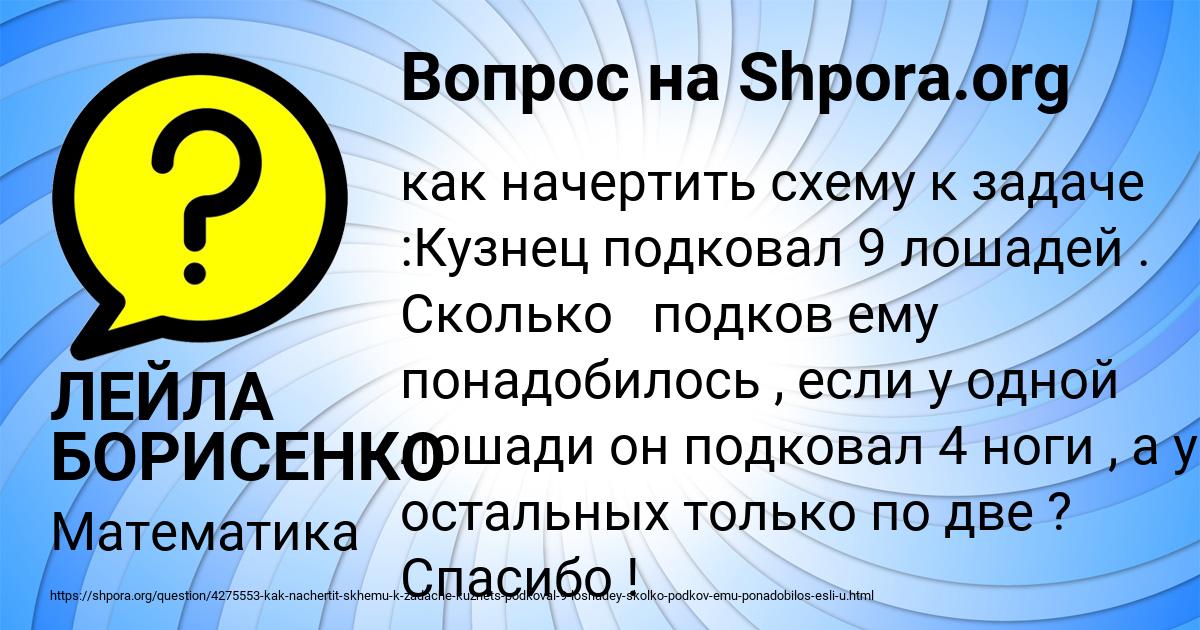 Картинка с текстом вопроса от пользователя ЛЕЙЛА БОРИСЕНКО