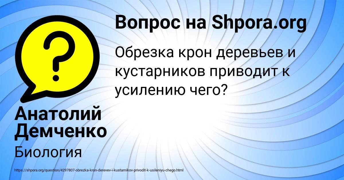 Картинка с текстом вопроса от пользователя Анатолий Демченко