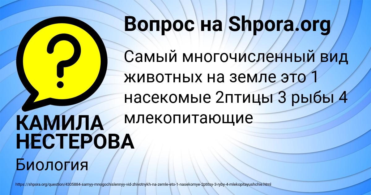 Картинка с текстом вопроса от пользователя КАМИЛА НЕСТЕРОВА