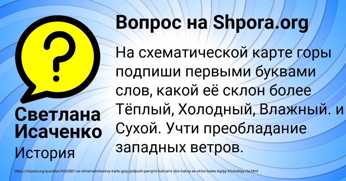 Картинка с текстом вопроса от пользователя Светлана Исаченко