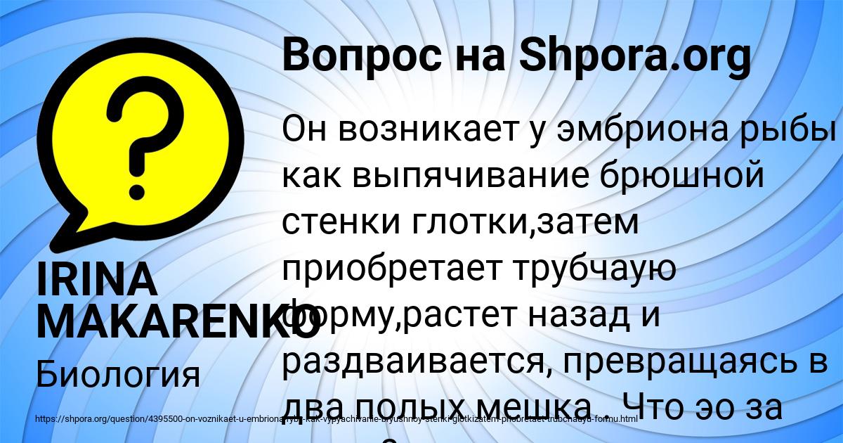 Картинка с текстом вопроса от пользователя IRINA MAKARENKO