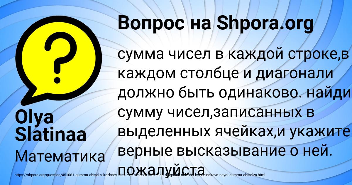 Картинка с текстом вопроса от пользователя Olya Slatinaa