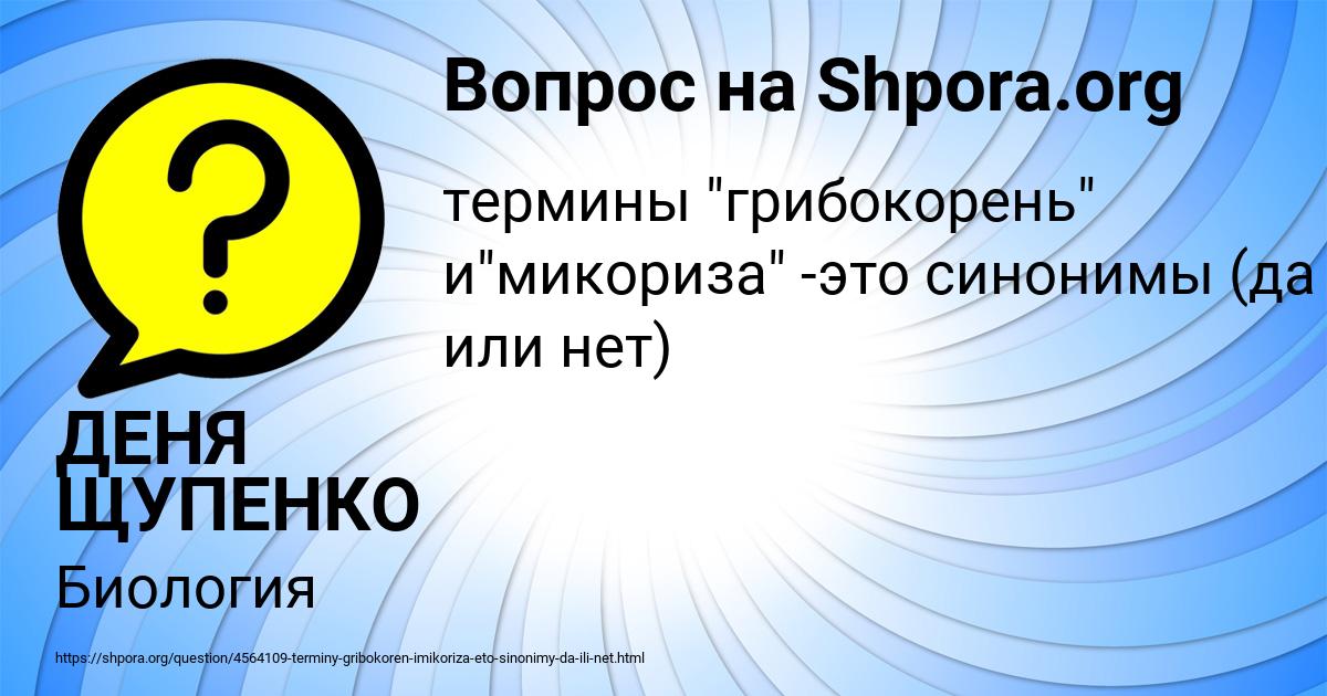 Картинка с текстом вопроса от пользователя ДЕНЯ ЩУПЕНКО