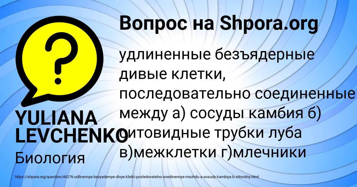 Картинка с текстом вопроса от пользователя YULIANA LEVCHENKO